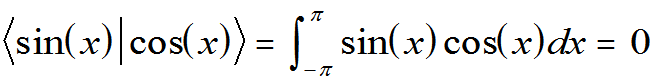 inner product of sin(x), cos(x)